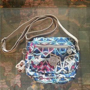 Kipling Crossbody bag in blue pattern